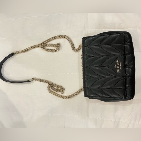 Kate Spade - Leather- Flap - crossbody black stylish bag - Picture 6 of 12